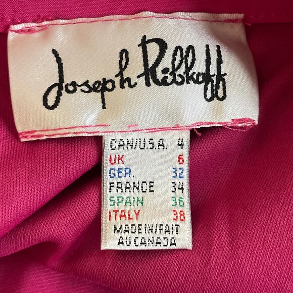 Joseph Ribkoff Sleeveless Ruffle Keyhole Neckline Dress Fuchsia Pink Size 4 NWT - Picture 8 of 10